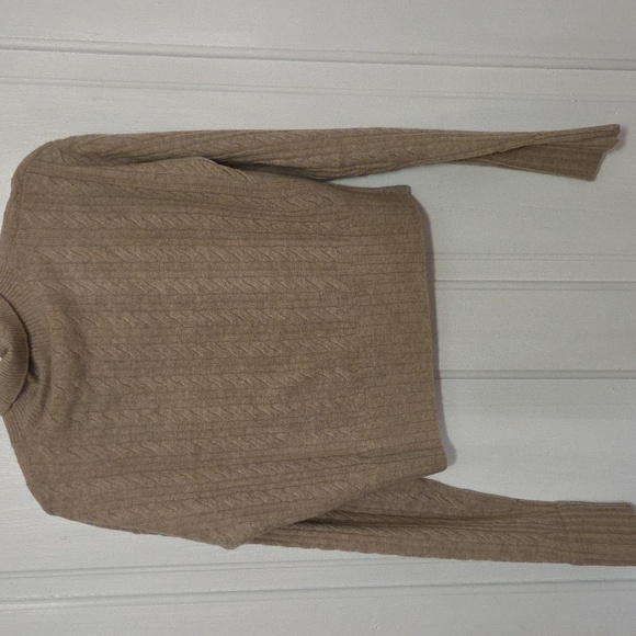 Lily Silk Cashmere Cable Knit Turtle Neck - Picture 3 of 6